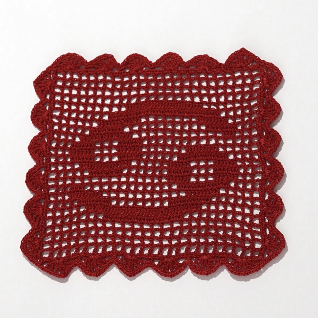 Șervețel Decorativ din Dantelă – RAC roșu